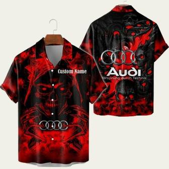 Audi Vorsprung Durch Technik Grim Reaper Skull Tropical Hawaiian Shirt | Newhawaiianshirts AU