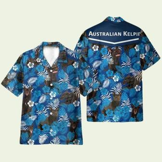 Australian Kelpie Blue Floral Pattern Hawaiian Shirt | Newhawaiianshirts AU