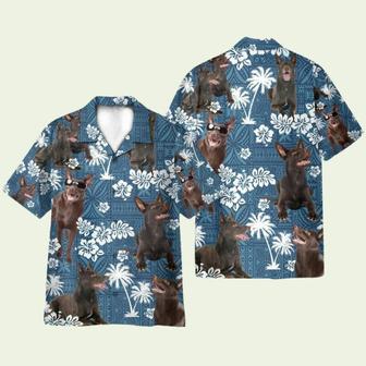 Australian Kelpie Blue Tribal Pattern Hawaiian Shirt | Newhawaiianshirts UK