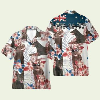 Australian Kelpie Tropical Leaves Pattern Hawaiian Shirt | Newhawaiianshirts AU