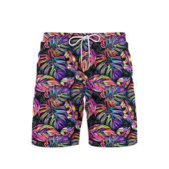 Awesome Multicolor Tropical Beach Shorts For Men | Newhawaiianshirts