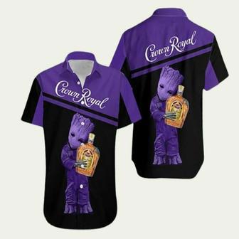 Baby Groot Hug Crown Royal Summer Hawaiian Shirt | Newhawaiianshirts CA