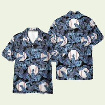 Baseball Coach Blue Tropical Hawaiian Shirt | Newhawaiianshirts