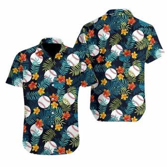 Baseball Simple Hibiscus Hawaiian Shirt | Newhawaiianshirts CA