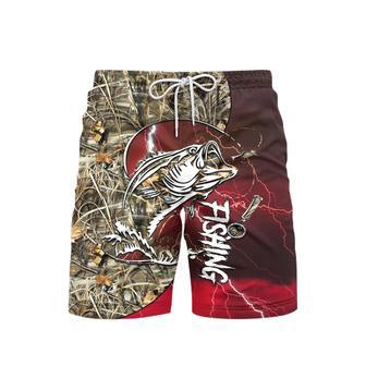 Bass Fishing Swim Trunks With Mesh Lining For Men | Newhawaiianshirts UK