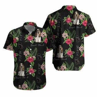 Basset Hound Black Cat Hawaiian Shirt | Newhawaiianshirts UK