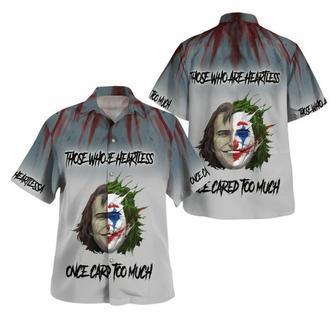 Batman Joker Half Face Heartless Cared Too Much Hawaiian Shirt | Newhawaiianshirts DE