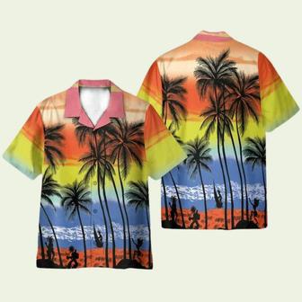 Beach Colorful Tropical Palm Tree Hawaiian Shirt | Newhawaiianshirts DE