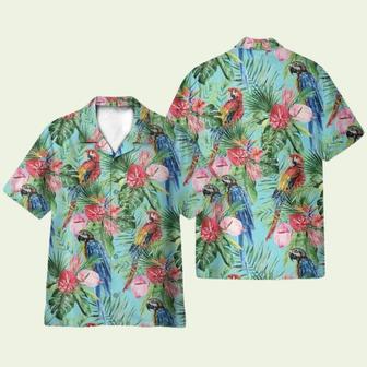 Beach Parrot Tropical Flowers Pattern Hawaiian Shirt | Newhawaiianshirts DE