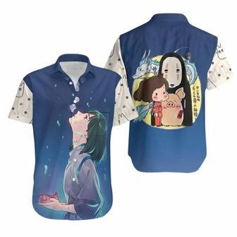 Beautiful Nigihayami Kohaku Nushi Look At Sky Bubbles Spirited Away Studio Ghibli Hawaiian Shirt | Newhawaiianshirts CA