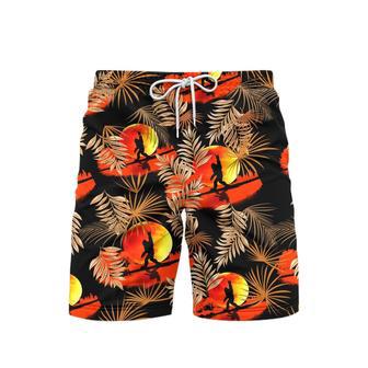 Bigfoot Cool Red Beach Shorts For Men | Newhawaiianshirts