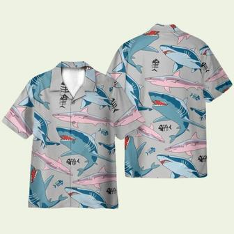 Blue And Pink Shark In The Ocean Hawaiian Shirt | Newhawaiianshirts