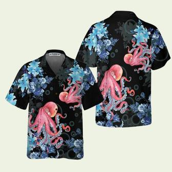 Blue Floral And Octopus Hawaiian Shirt | Newhawaiianshirts AU