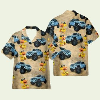 Blue Jeep Cars With Funny Ducks Hawaiian Shirt | Newhawaiianshirts AU