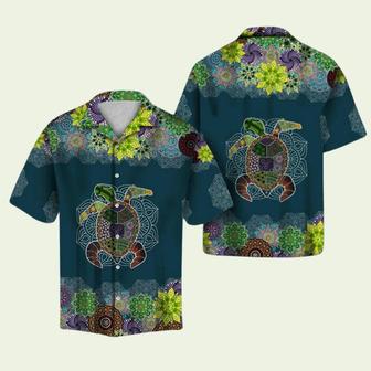 Blue Mandala Sea Turtle Hawaiian Shirt | Newhawaiianshirts DE