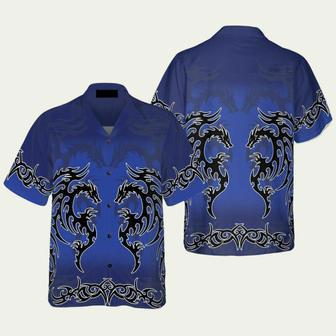 Blue Tribal Dragon Hawaiian Shirt | Newhawaiianshirts DE