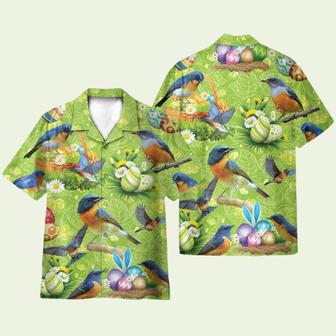 Bluebirds Happy Easter Day Hawaiian Shirt | Newhawaiianshirts DE