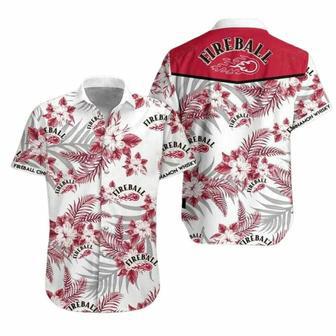 Boho Tropical Flowers Fireball Whiskey Hawaiian Shirt | Newhawaiianshirts CA