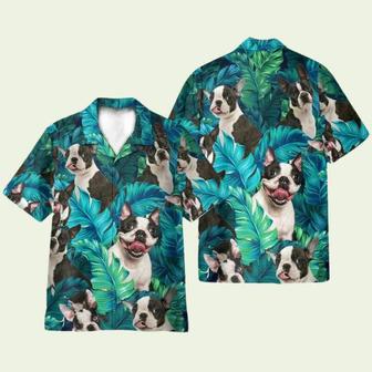 Boston Terrier Floral Pattern Hawaiian Shirt | Newhawaiianshirts UK