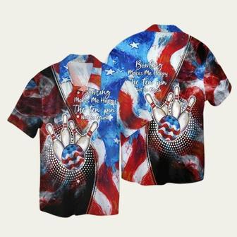 Bowling American Flag Bowling Makes Me Happy The Ten Pin Not So Much Hawaiian Shirt | Newhawaiianshirts AU