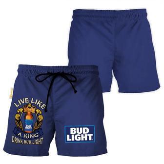 Bud Light Blue Basic Swim Trunks | Newhawaiianshirts UK