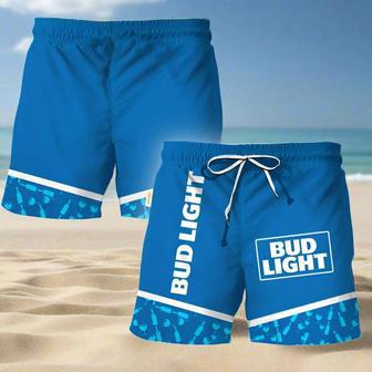 Bud Light Bottle Pattern Swim Trunks | Newhawaiianshirts