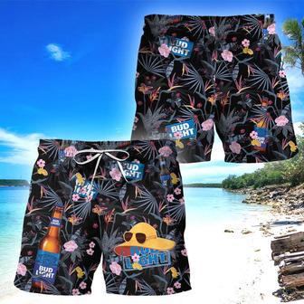 Bud Light Floral Summer Swim Trunks | Newhawaiianshirts