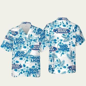 Bud Light Flowers Pattern Hawaiian Shirt | Newhawaiianshirts DE