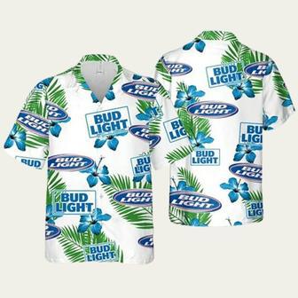 Bud Light Hawaiian Hibiscus Flower Pattern Tropical Beach Shirt Hawaiian Shirt | Newhawaiianshirts CA