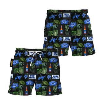 Bud Light Hibiscus Flower Swim Trunks | Newhawaiianshirts AU