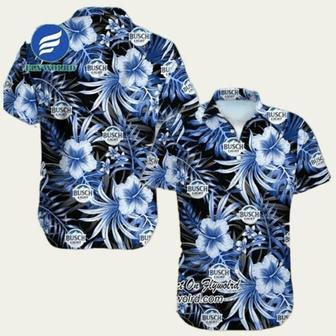 Bud Light Hibiscus Flowers Button Hawaiian Shirt | Newhawaiianshirts CA