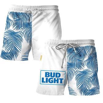 Bud Light Tropical Fern Swim Trunks | Newhawaiianshirts