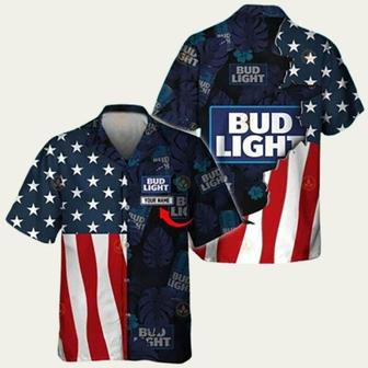 Bud Light Tropical Vibes American Flag Hawaiian Shirt | Newhawaiianshirts CA