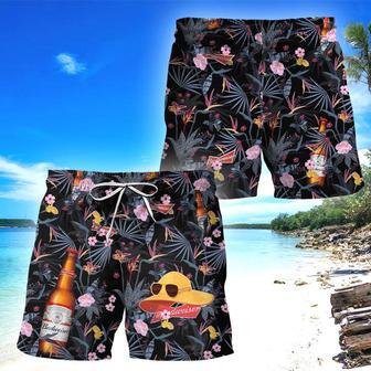 Budweiser Floral Summer Swim Trunks | Newhawaiianshirts