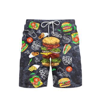 Burger House Loves Food Beach Shorts For Men | Newhawaiianshirts CA