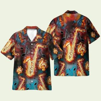 Burning Melodies Of Saxophone Tropical Hawaiian Shirt | Newhawaiianshirts UK