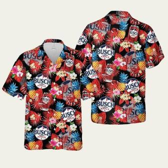 Busch Light Apple Tropical Flower Hawaiian Shirt | Newhawaiianshirts AU