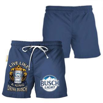 Busch Light Blue Basic Swim Trunks | Newhawaiianshirts CA