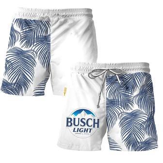 Busch Light Tropical Fern Swim Trunks | Newhawaiianshirts