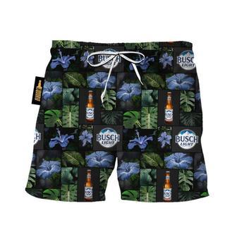 Busch Light Tropical Hibiscus Flower Swim Trunks | Newhawaiianshirts DE