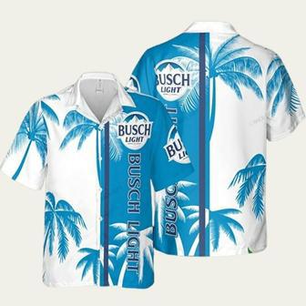 Busch Light White And Bright Blue Coconut Hawaiian Shirt | Newhawaiianshirts UK