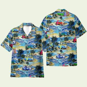 Campervan On The Beach Hawaiian Shirt | Newhawaiianshirts UK