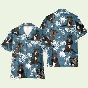 Cane Corso Dog Blue Tribal Pattern Hawaiian Shirt | Newhawaiianshirts