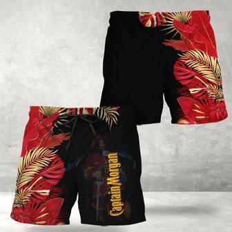 Captain Morgan Tropical Kentia Palm Swim Trunks | Newhawaiianshirts DE