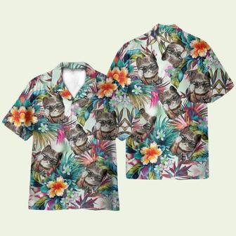 Cat Tropical Flowers Pattern Hawaiian Shirt | Newhawaiianshirts CA