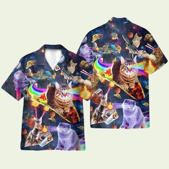 Cats Ride Food In Space Funny Hawaiian Shirt | Newhawaiianshirts AU