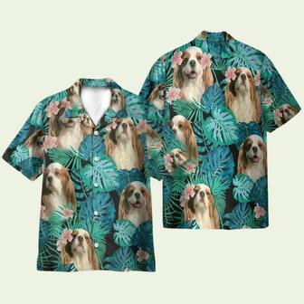 Cavalier King Charles Spaniel Dog In Tropical Green Leaves Hawaiian Shirt | Newhawaiianshirts