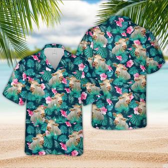 Charolais Blue Floral Summer Hawaiian Shirt Summer Gifts | Newhawaiianshirts CA