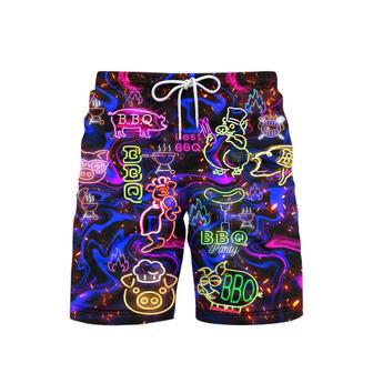 Chilling And Grilling Pig BBQ National Day Beach Shorts For Men | Newhawaiianshirts UK