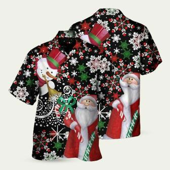 Christmas Snowyday With Santa And Snowman Hawaiian Shirt | Newhawaiianshirts UK